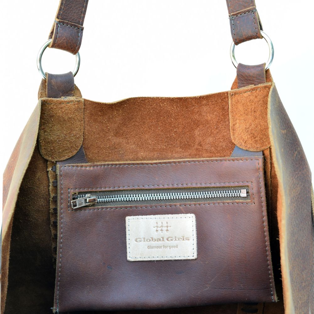 Hippie Chic Bag Mahogony Oil-tanned Handbags