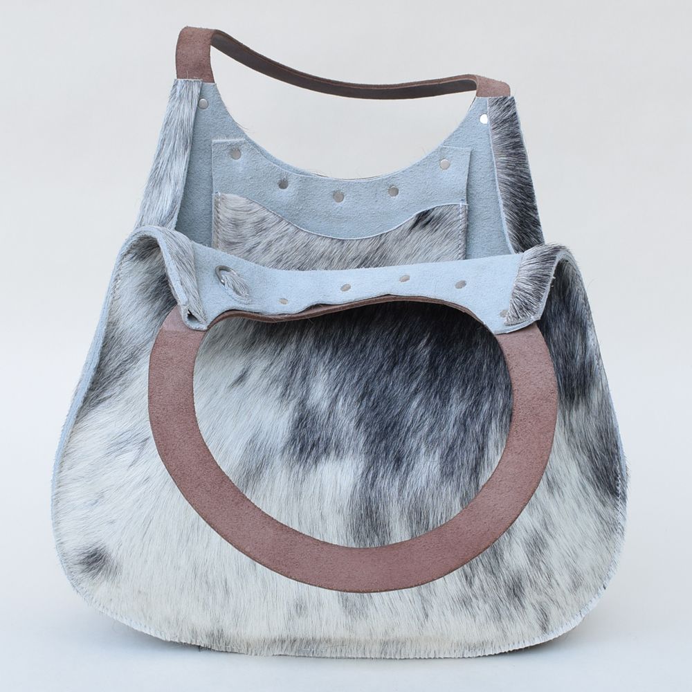 Grey Hair-On-Hide Pear Bag Handbags Pear Bags